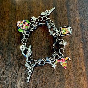 Silver Skull Charm Bracelet